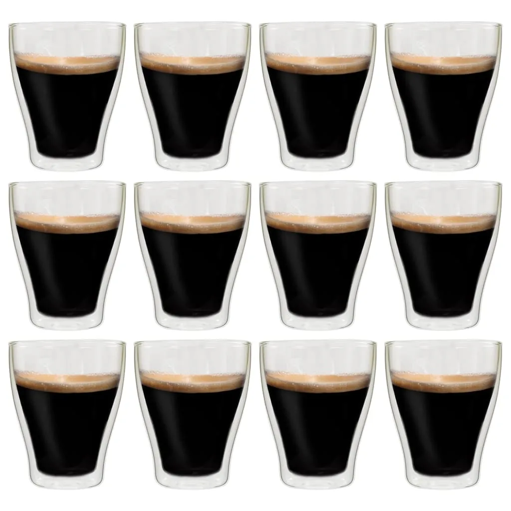 Zuhause Praktische Doppelwandige Latte-Macchiato-Gläser 12 Stk. 370 ml,Mit Ansprechenden Design(9460130